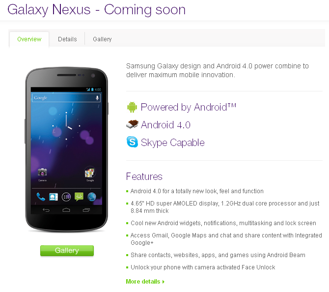 Galaxy NexusÂ Coming soonÂ from TELUS Mobility